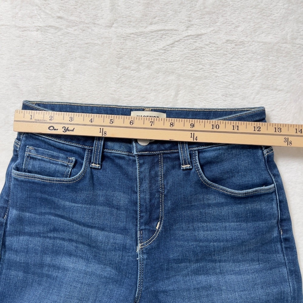 L'AGENCE Ruth High Rise Straight Raw Hem Jeans Women Sz 24 Blue Marlin - Picture 11 of 14